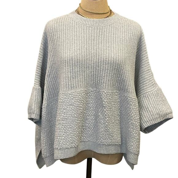 UNIVERSAL THREAD Grayish Blue Knit Cape Sweater ONE size - Picture 1 of 8